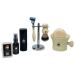 G.B.S Men's Shaving Set Five Blade Razor Synthetic Brush and Razor Dual Stand Ivory Shaving Mug with G.B.S Shave Soap Alum Block Travel Brush Tube and Pre Shave Oil