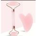 Rose quartz facial roller and Gua sha set Pink