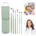 CAJDEOPYE Ear Cleaner Satinless Steel 360 Spiral Earwax Cleaner Tool Set with Pu Leather Case Household Creative Portable Ear Cleaning Kit for Men and Women /1435 Green 464895