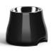 yoken Sturdy Elevated Dog Bowls, Prevention of Vertebrae Disease 2X Non-Slip Dog Food Bowls with Stainless Steel Bowl, High Capacity Dog Water Bowl, Colorful Raised Dog Bowl for MediumSmall Dogs L (860ML / 3 Cups) Dark Black
