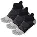 Meaiguo Womens Toe Socks Cotton Five Finger Socks No Show Toe Socks for Running Black/3pairs