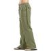 Men's Linen Beach Pants - Casual Loose Fit Lightweight Elastic Waist Trousers - Army Green - Buy Online on GoSupps.com