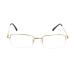 Half Frame Reading Glasses for Men Women Metal Rectangular Frame Spring Hinge + Glasses Strap Gold 2.5 Diopters