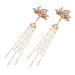 minkissy 1 Pair Antique Headdress Wedding Hair Clip Hair Side Clip Tassel Headpiece Tassel Headdress Decorative Hair Clips Pearl Hair Pin Bride Hair Clip Imitation Pearls Vintage Walk Miss