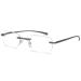 Lanomi frameless reading glasses women men blue light filter rectangular reading aid Ultralight borderless anti blue light computer glasses 1.0 1.5 2.5 3.5 4.0 gray 4.0 diopters