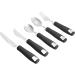 Special Supplies Adaptive Utensils 5-Piece Set for Hand Tremors, Arthritis, Parkinson's, Elderly - Non-Weighted, Non-Slip Handles - Stainless Steel Knife, Rocker Knife, Fork, Spoons - Black - Buy Online on GoSupps.com