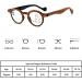 Fashion Wood Grain Round Frame Reading Glasses for Men Women Progressive Multifocus Anti Blue Light Readers(Couleur:Noir Grandeur:2.0x) - Buy Online on GoSupps.com