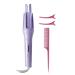 Hair Curling Wand 1.25 Inch Hair Curler Wand Auto Shut Off Detangle and Scald-Free Hair Curler Purple