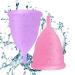 Blossom Menstrual Cup Say No to Tampons | 1 Large 1 Small Cup 2 Blossom Cups | Get Blossom Cups for Menstrual Days| Period Cup Reusable Menstrual Cup Silicone Cup (Large Pink - Small Purple)