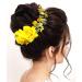 SHREEMEE Women's Hair Pins Clips Hair Buns HairStyles Artificial Flowers Accessories For Weddings Yellow