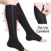 Compression Zipper Socks for Varicose Veins & Edema Relief - Sports Calf & Knee Support (XXL-Black) - Buy Online on GoSupps.com