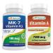 Best Naturals Vitamin K2 (MK7) with D3 & Vitamin A 25000 IU