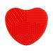Makeup Brush Cleansing Brush Cleaner Soft Silicone Washing Scrubber Heart shaped Scrub for Cosmetic Makeup Brush Cleaning Mat Red