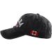 Adjustable Canada Flag Embroidered Baseball Cap - Black Cotton Hat - Buy Online on GoSupps.com