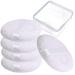 5 PCS Large Powder Puff 4.13 Inch Velour Body Powder Puff Round Fluffy Powder Puffs Ultra Soft Body Puff Washable for Loose Body Powder Face Powder Baby Powder Makeup with Ribbon and Case white-5