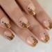 24pcs Leopard Print Short Square French Tip Artificial Nails - Trendy Nail Art for Stylish Looks - Buy Online on GoSupps.com