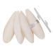 Bohoman 4 pieces sepia shell parrots birds chewing toys with 2 pieces metal holder ink fish sepia bones for parrot birds reptiles snails 12-14cm