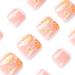 Flower Design Square Press on Toenails - 24Pcs Pink False Toenails for Women and Girls - Buy Online on GoSupps.com