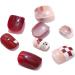 Brishow Christmas Snow Elk Press on Nails - 24pcs Red Short Square Fake Nails for Women and Girls - Buy Online on GoSupps.com