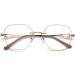 Zukky AM22 Anti-Blue Light Round Reading Glasses for Women - Gold Powder Large Lens (2.5x) - Borderless Design - Buy Online on GoSupps.com