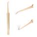 Lash Extension Tweezers Fiber Tip Lash Tweezers for Eyelash Extensions Tip Lash Extension Tweezers Professional Artist Tech Work Kit Volume Lash Tweezers Golden Fine tweezers