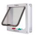 Depets Medium Cat Flap Door with 4 Way Lock (Outer Size 7.5" x 7.8"), Magnetic Pet Door Kit White, Weather-Resistant Cat Door for Cats & Doggy