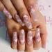Shop Ballerina False Nails - 24 Long Coffin Glitter Press-On Nails | Pink Snow Christmas Jewelry | Full Cover Fake Nails for Women & Girls - Buy Online on GoSupps.com