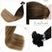 LAAVOO Ombre Brown Real Hair Extensions - Keratin Bonded U-Tip & I-Tip 55cm | Dark Brown Balayage #2/6/18 - 50g Quality Hair Extensions - Buy Online on GoSupps.com