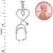 Fine 10k White Gold Heart-Shaped Stethoscope Pendant | International Shipping Available - Buy Online on GoSupps.com