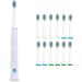 Pursonic Whitening Sonic Toothbrush, USB Rechargeable - 12 Brush Heads, 38,000 Brush Strokes/Min, 3 Modes, 2 Min Timer - White - Buy Online on GoSupps.com