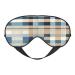 SSIMOO Blue Beige Square Pattern Print Double-Sided Eye Mask Soft and Light Blocking for Enhancing Sleep Quality Black