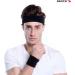 BEACE Sweatbands - Moisture Wicking Headband for Tennis, Basketball, Running - Unisex Sports Sweatband in Black/White/Gray - Buy Online on GoSupps.com