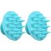 Scalp Massage Shampoo Brush Set - 2 Silicone Head Skin Scrubbers for Dandruff Removal & Hair Care - Wet & Dry Use - Buy Online on GoSupps.com