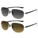 Devirld 2 pairs of borderless bifocal reading glasses UV400 protection sports sunglasses sun reader retro classic safety f there for women and men black and brown 2.0 x