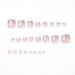Glitter Pink Square Fake Toenails | French Tip Acrylic Summer Toe Nails - 24Pcs - Buy Online on GoSupps.com