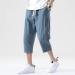Buy Men's Lightweight 3/4 Casual Pants - Elastic Waist Wide Leg Linen Shorts for Beach & Yoga | A1-Marine XXL - Buy Online on GoSupps.com