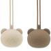 Airfish silicone pacifier box 2 pack BPA-free baby bear pacifier bag silicone shell for baby travel slider pacifier storage box pacifier holder for girls young beige and brown