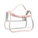 Heavy Duty Clear Cosmetic Bag Waterproof Transparent Travel Makeup Toiletry Organizer Bag (Pink)