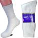 LM 12 Pairs Diabetic Crew Socks Unisex 9-11 10-13 13-15 Black Grey White 10-13 White