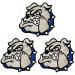 Kleenplus 3pcs. Cartoon Bulldog Patch Embroidered Badge Iron On Sew On Emblem for Jackets Jeans Pants Backpacks Clothes Sticker Arts Bulldog Dog Head Gray Fashion Patches Decorative Repair