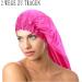 Ladaypoa 2-Piece Long Satin Hair Hood for Women | Silky Sleeping Cap for Long Curly Hair Protection | Extra Big Size Black & Rose Red - Buy Online on GoSupps.com