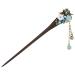 minkissy Wooden Hair Stick Vintage Bronze Hair Pin Chopsticks Traditional Flower Hairpin for Women Hair Styling (Blue)