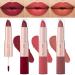 evpct 2 In 1 Wine Red Mauve Nude Pink Brown Matte Lipstick & Long Lasting Smudge Proof Liquid Lipstick Lip Gloss Stain 3Pcs Set for Women Matte Mate Vegan Long Lasting Lipstick 24 Hour Pack Waterproof D-3Pcs-040506 3 ...