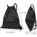 Drawstring Backpack Bag Waterproof Draw String Back Sack with Zip Pocket Gym Drawstring Bags Swim Bag for Men Women Black Upgraded - Buy Online on GoSupps.com