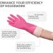 korvre 2 Pairs Dishwashing Cleaning Rubber Gloves Reusable Waterproof Kitchen Gloves Non-Slip M Easy to Use Rose Red - Buy Online on GoSupps.com
