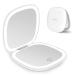 deweisn Compact Mirror, Lighted Travel Makeup Mirror with 1X/10X Magnifying Double Sided Dimmable Portable Pocket Mirror for Handbag and Pocket, USB Charging(White)