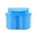 Scalewbin prostheses suitcase prostheses cup with sieve prosthesis bath box storage box for false teeth with a basket network container holder for travel blue