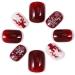 Vatocu Christmas Red False Nails - Snowflake, Elk, Snowman Design | Short Press on Acrylic Stick on Nails for Women (24pcs) - Buy Online on GoSupps.com