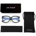 JIM HALO Oversized Blue Light Blocking Glasses for Women - Stylish Tortoise & Black Square Metal Frame - Buy Online on GoSupps.com
