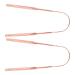 Pack of 2 tongue scrapers stainless steel U-shaped tongue cleaner for oral hygiene (rose gold)